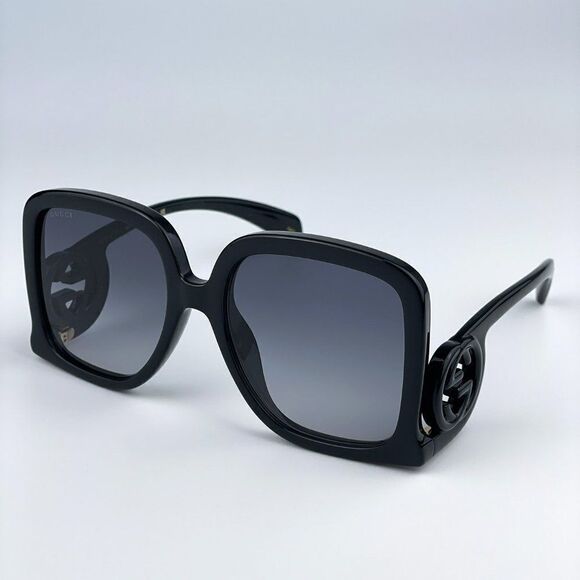 NEW Gucci GG1326S 001 Black Grey Gradient Oversized Square Women Sunglasses main image 8